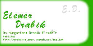 elemer drabik business card